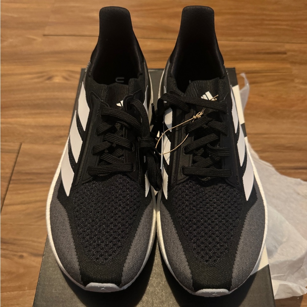 adidas Black and White Ultraboost Running Shoes